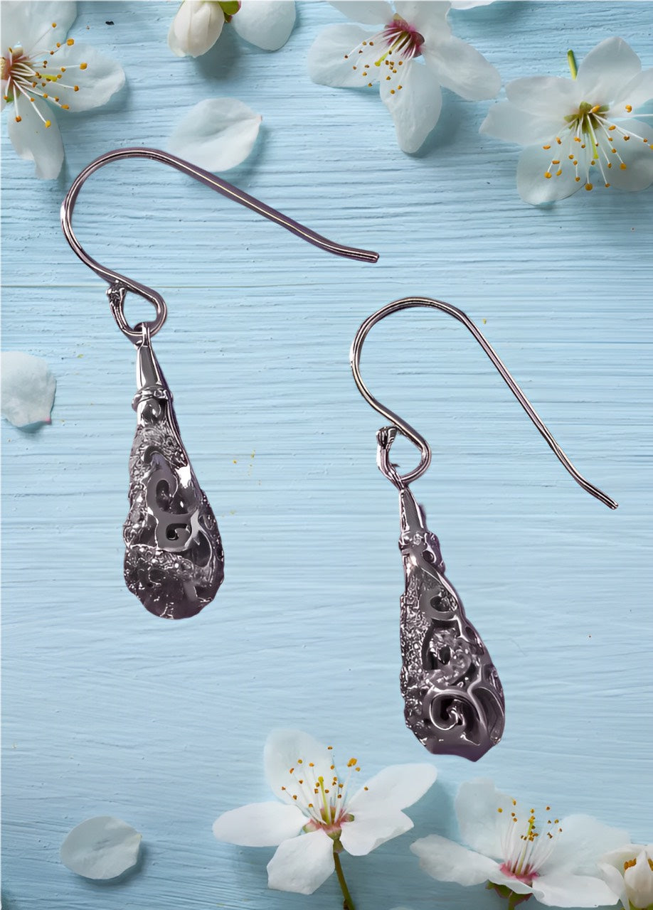 LucyQ Air Drip Collection White Zircon Earrings