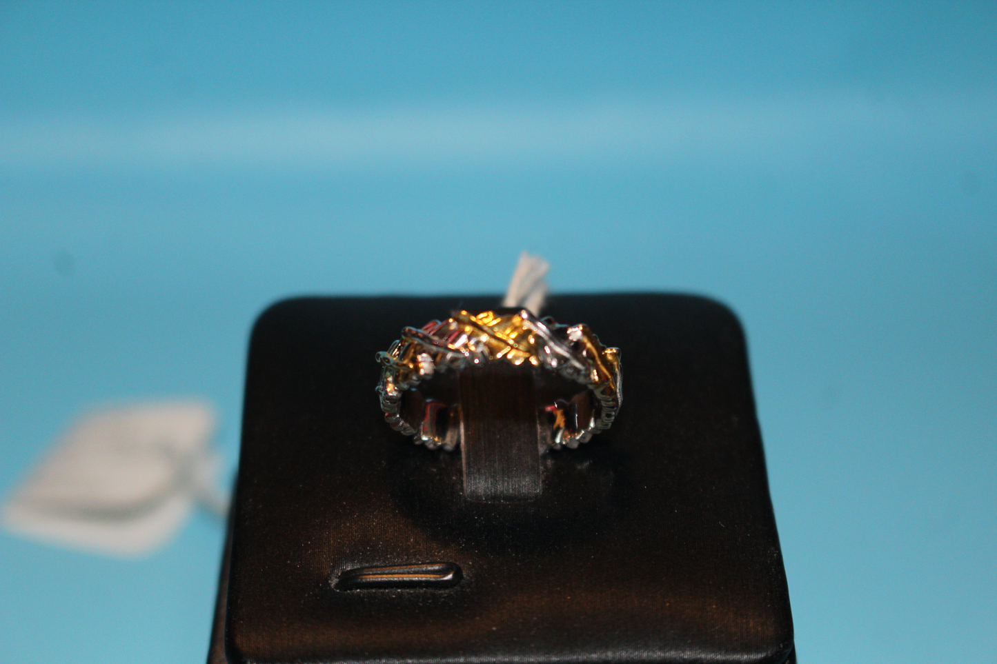 18K Vermeil Yellow Gold and Platinum Plated Sterling Silver Wedding Band Ring