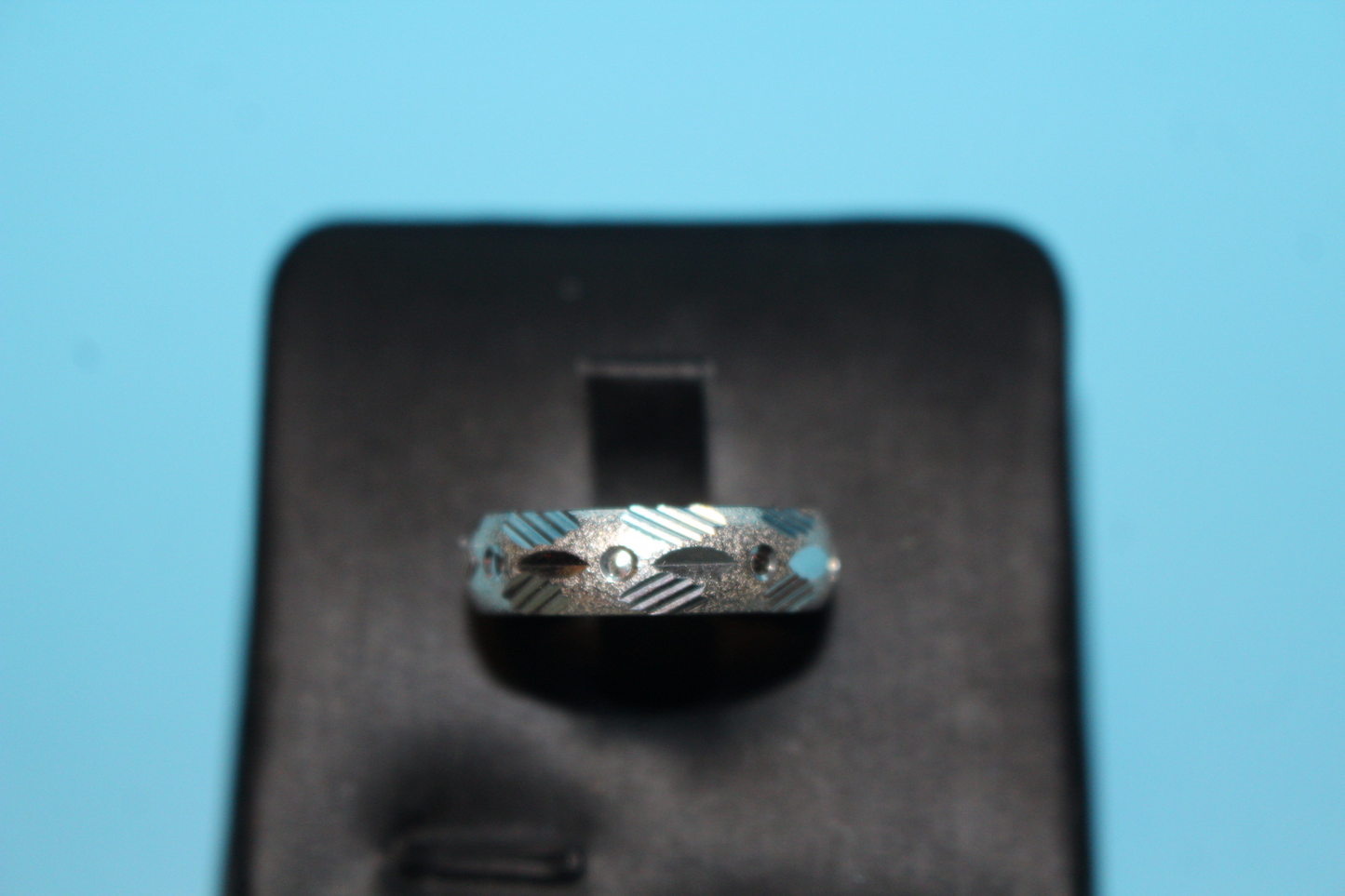 Sterling Silver Diamond-Cut Wedding Band Ring