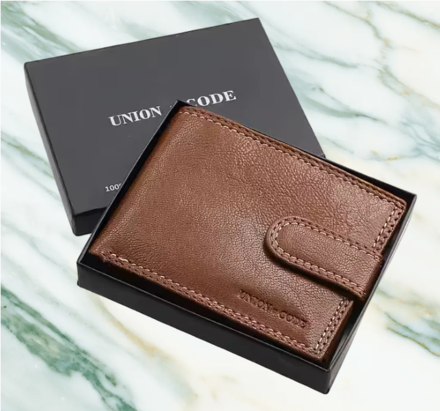 RFID Protected Bi-Fold Mens Wallet 100% Genuine Leather