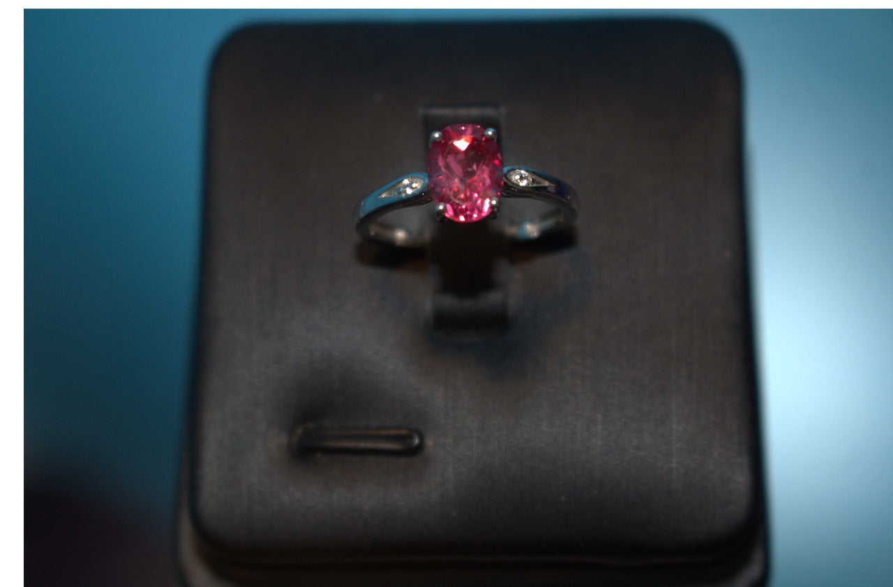 Lab Created Padparadscha Sapphire & Natural Zircon Ring in Platinum Overlay Sterling Silver 1.81 Ct