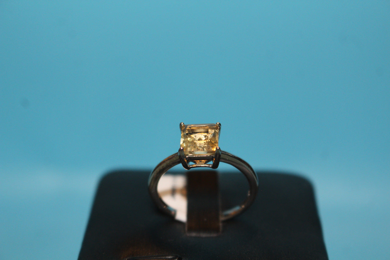 Citrine Ring in Rhodium Overlay Sterling Silver 1.60 Ct
