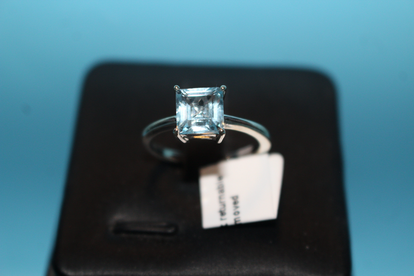 Skyblue Topaz Ring in Rhodium Overlay Sterling Silver 2.13 Ct