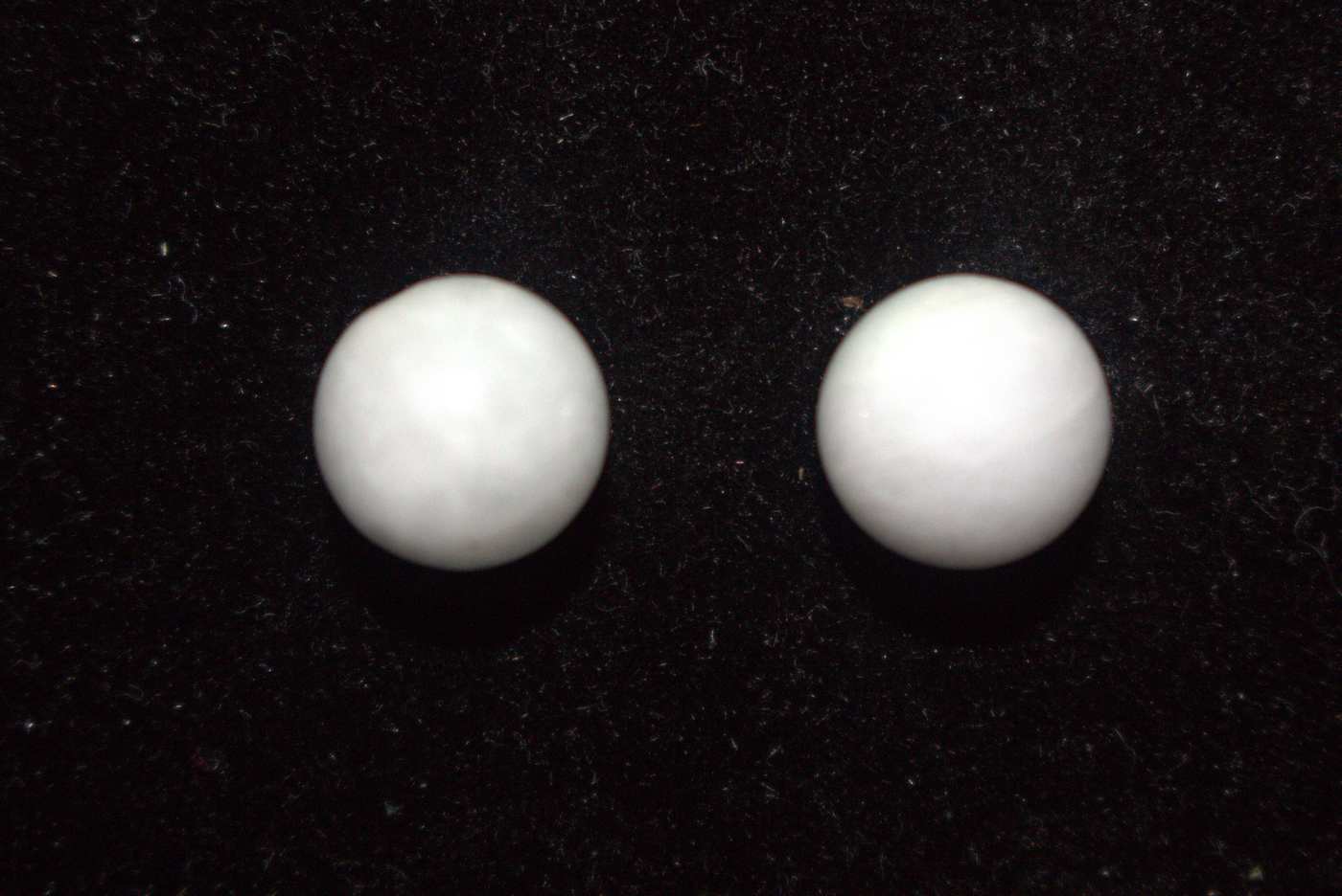 Natural White Jadeite Sterling Silver Stud Earrings