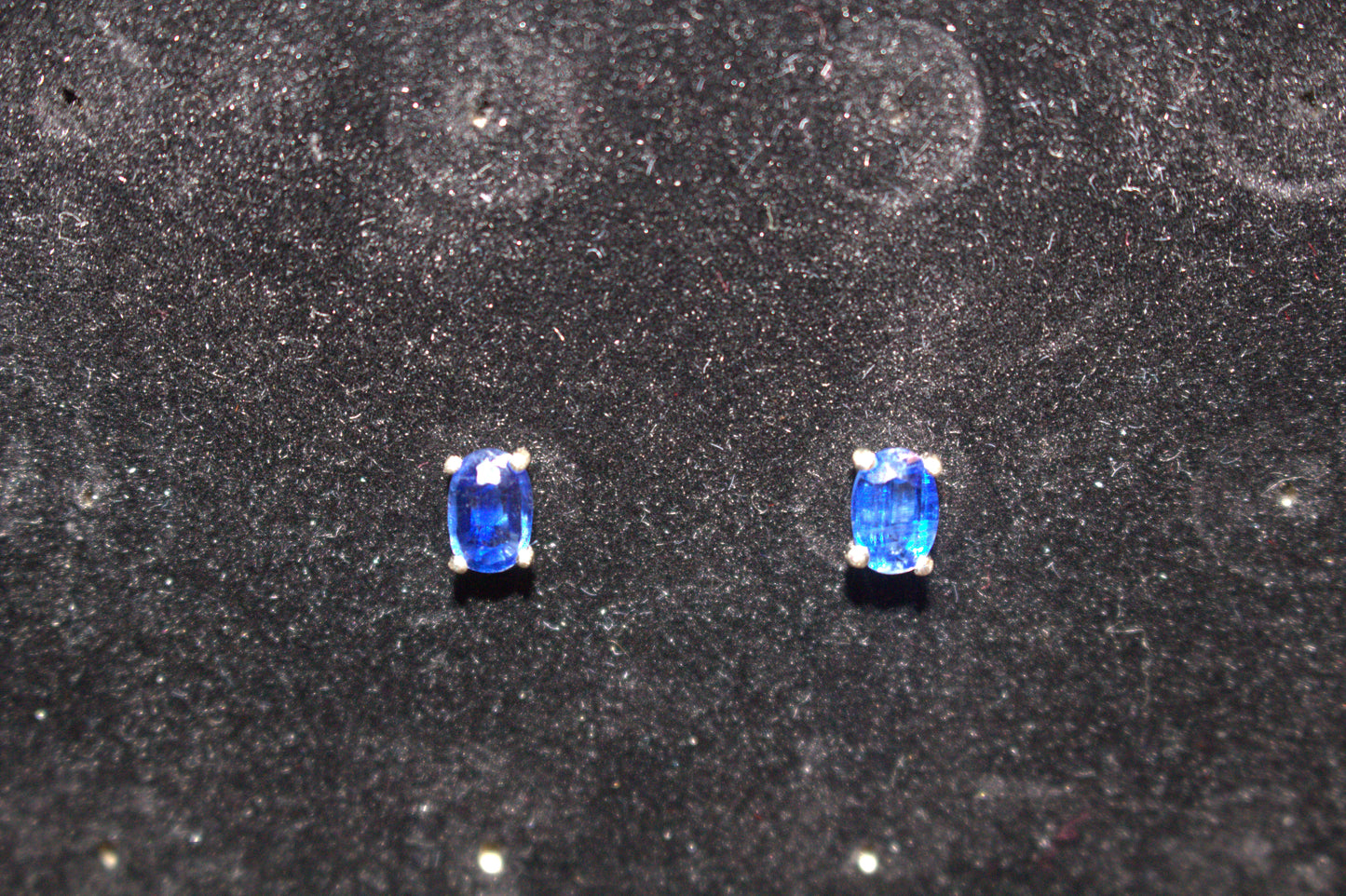 Natural Kashmir Kyanite Solitaire Stud Earrings