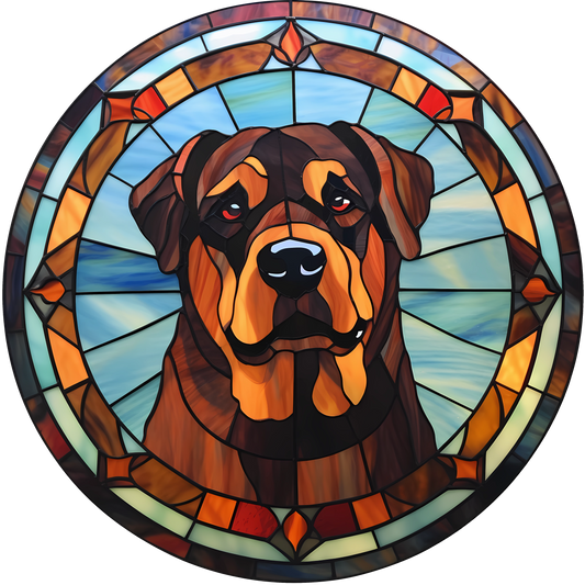 Stained glass Rottweiler magnet